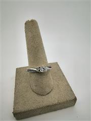 Lady's Diamond Solitaire Ring 17 Diamonds .53 Carat T.W. 14K White Gold 3.95g